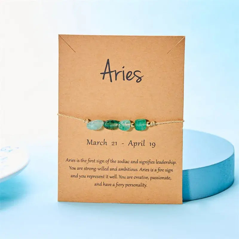 Handmade Zodiac Natural Stone Rope Bracelet