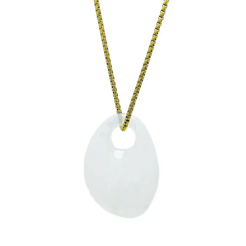 Women’s Statement Pendant Necklace – Colorful Acrylic Stone