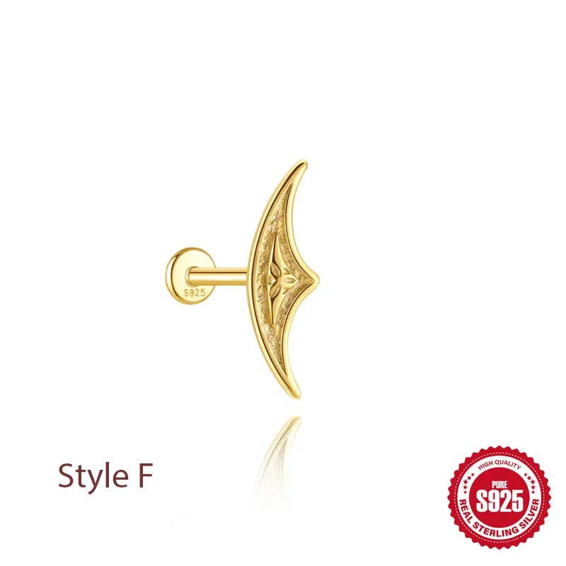 Sterling Silver Gold Tassel Stud Earrings