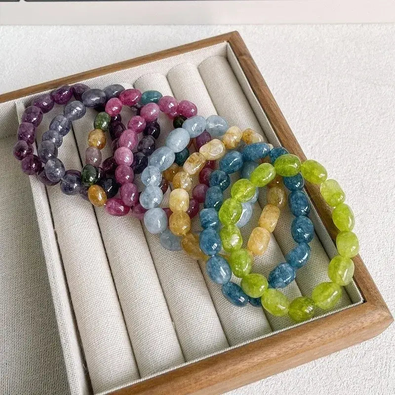 Natural Stone Beaded Elastic Stretch Bracelet