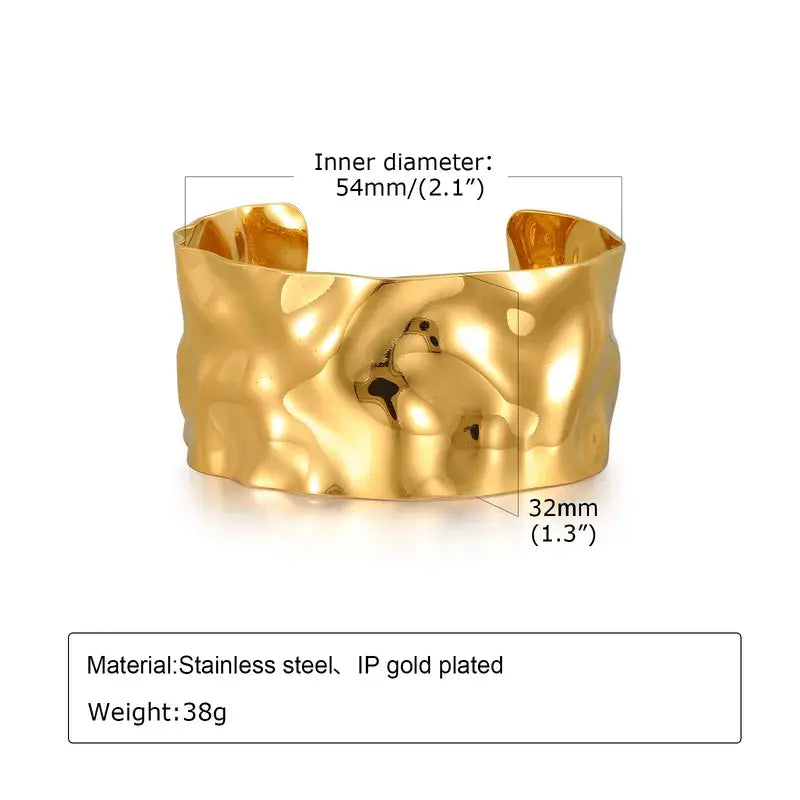 Chunky Gold Bangle Cuff Bracelet