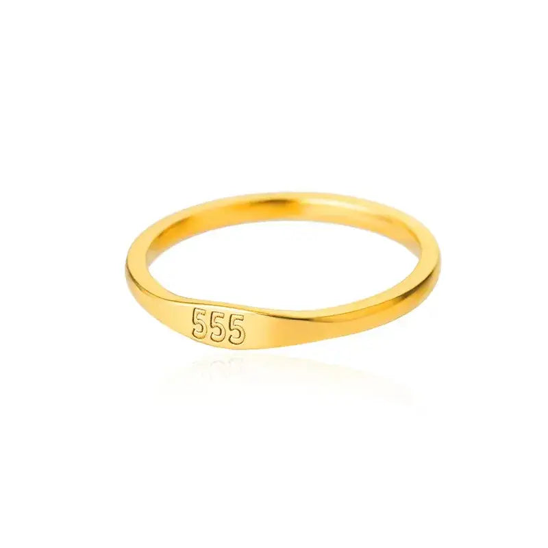 18K Gold Angel Number Ring Simple – Stainless Steel