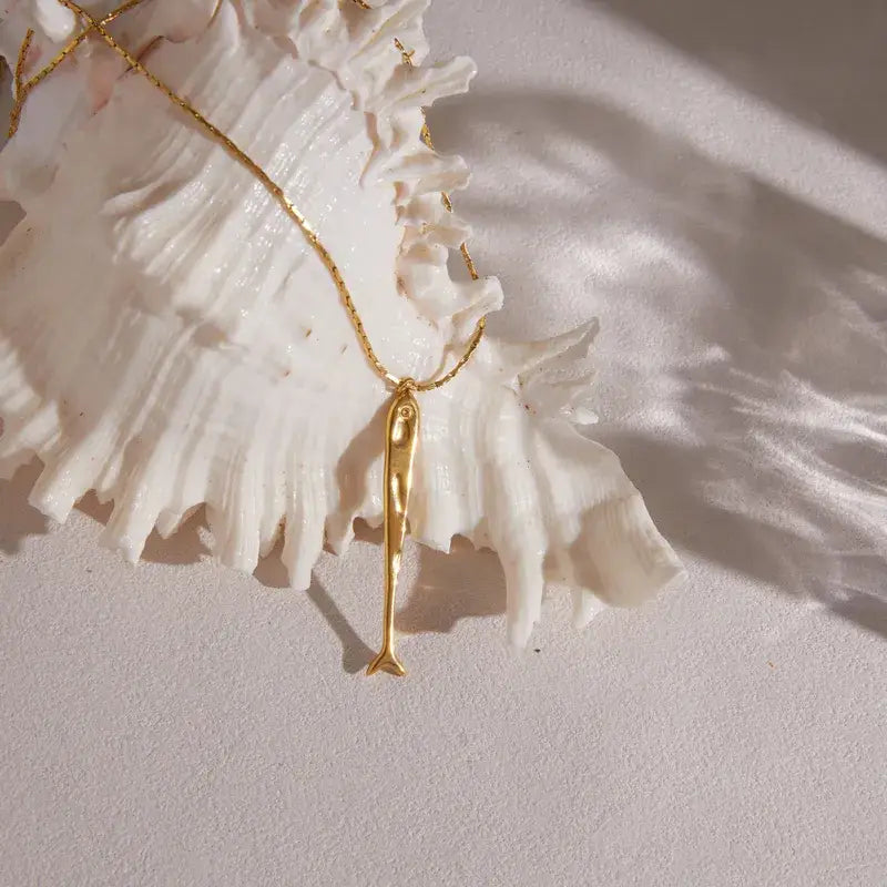 Coastal Fish Necklace, 18K Gold PVD