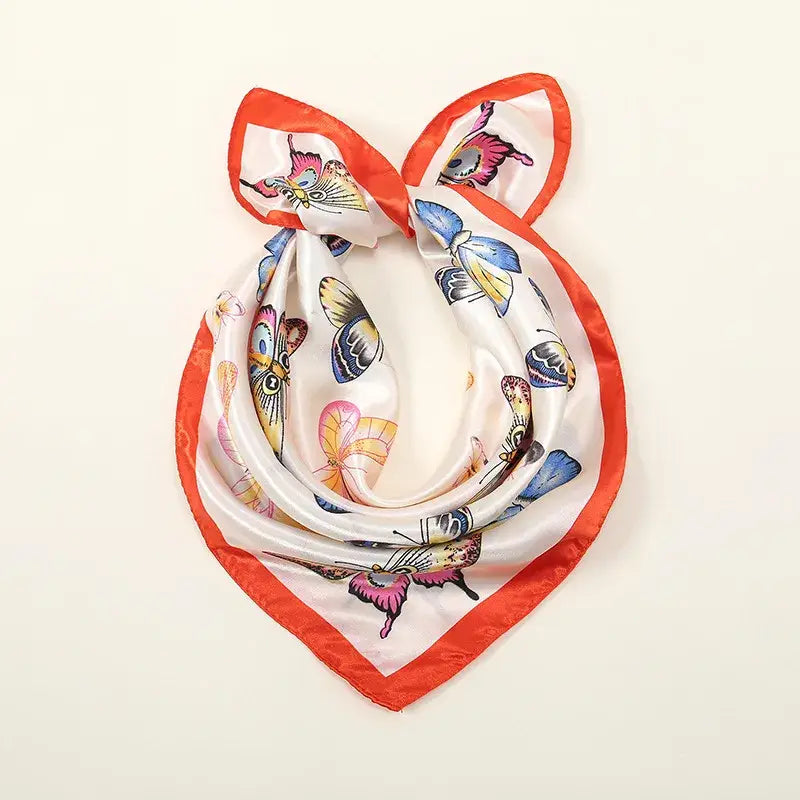 Women's Butterfly Satin Scarf Bandana – Silky Hair & Neck Sc