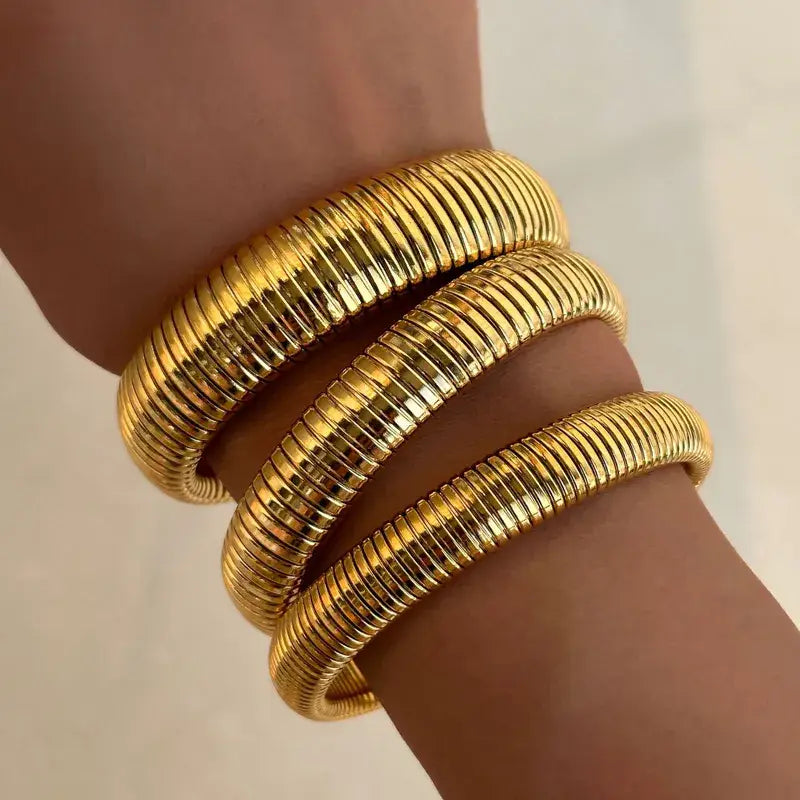 18K Gold Plated Bangle Bracelet – Stackable Jewelry