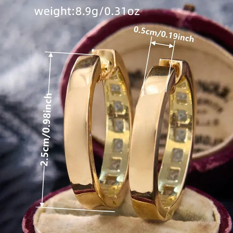 Geometric Zircon Earrings – KC Gold Plated