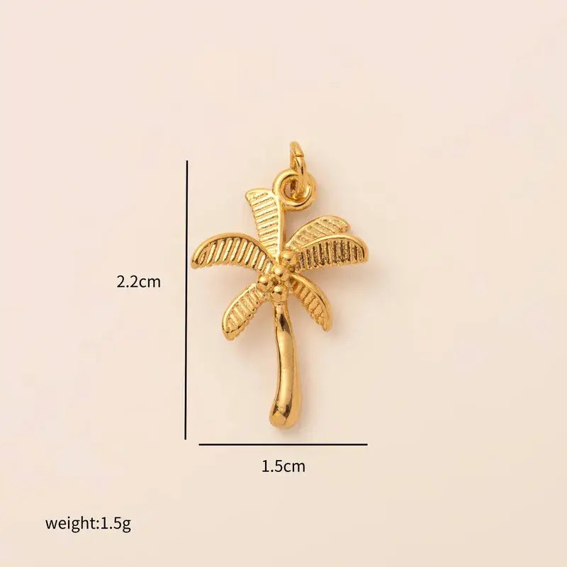 Palm Tree Charm Stainless Steel Charm Bar
