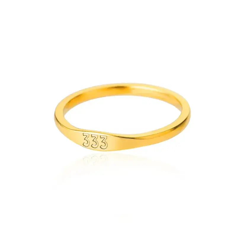 18K Gold Angel Number Ring Simple – Stainless Steel