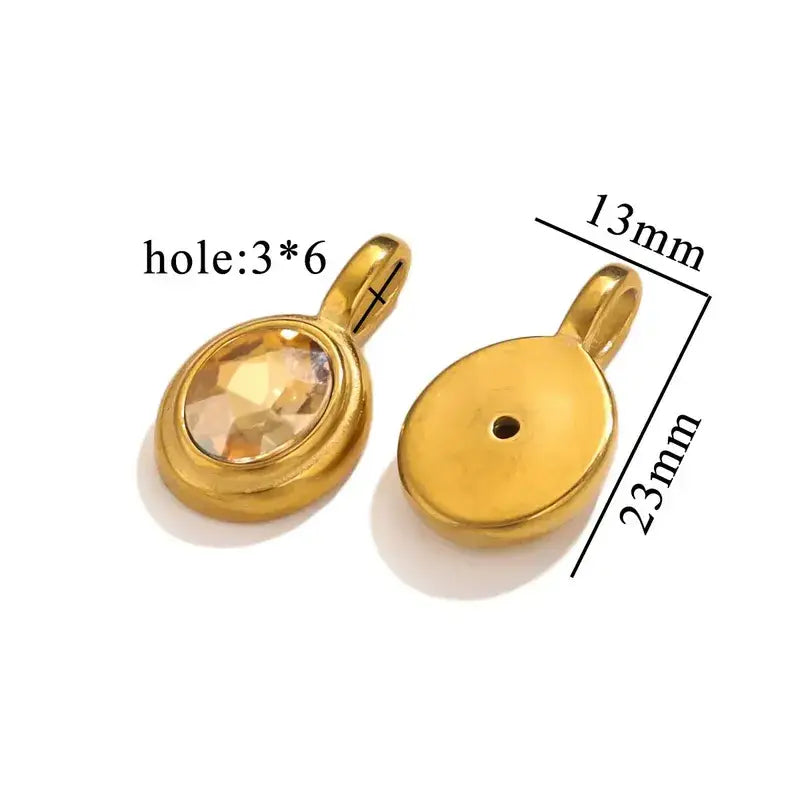 18K Gold Plated Rhinestone Charm Jewelry – Pack of 5
