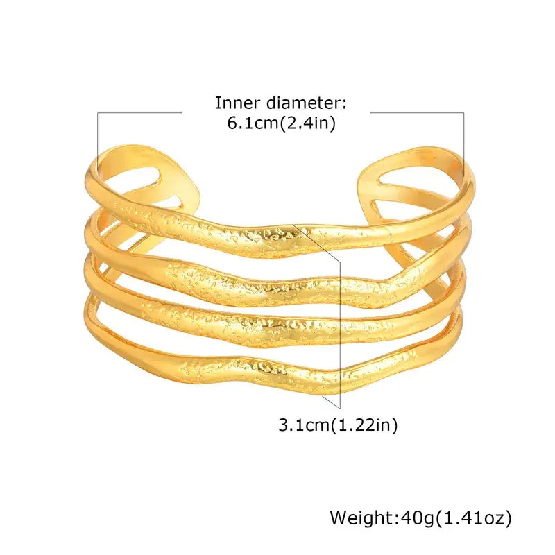 Three Layer Gold Bangle Bracelet – Stainless Steel