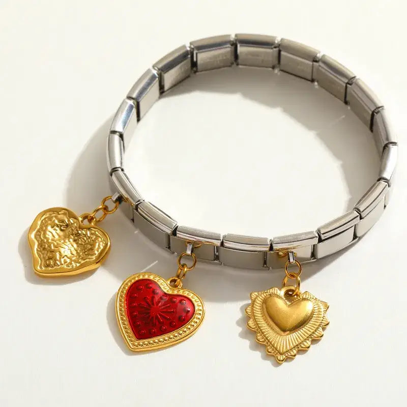 18K Gold Pendant Bracelet – Heart, Butterfly, or Knot Bow