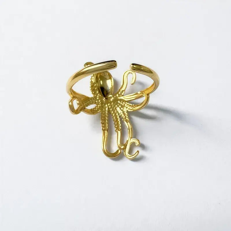 Octopus Gold Plated Stainless Steel Ring Jewelry