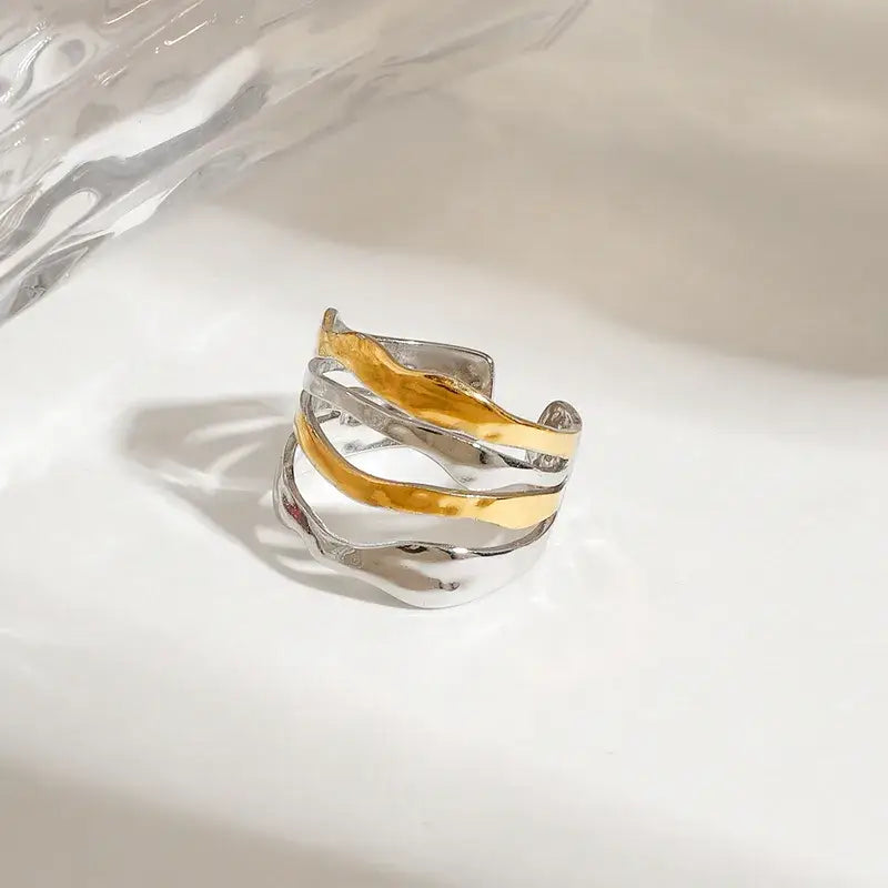 Silver and Gold Stacked Ring