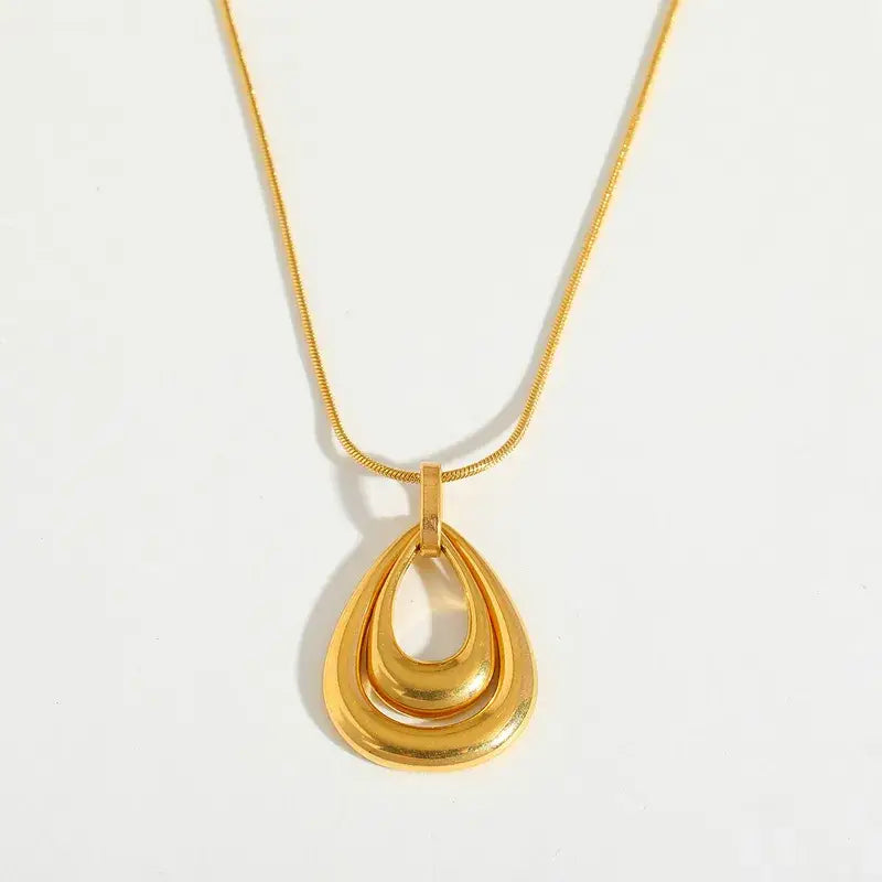 Tear Drop Necklace in Gold and Gold/Silver Jewelry Pendant