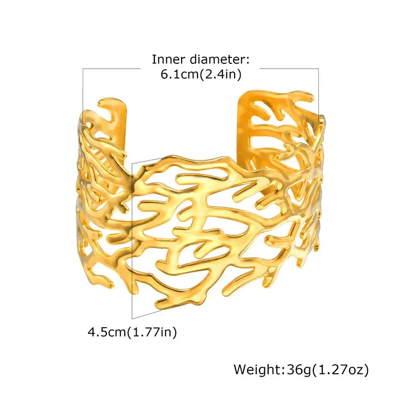 Chunky Gold Bangle Cuff Bracelet
