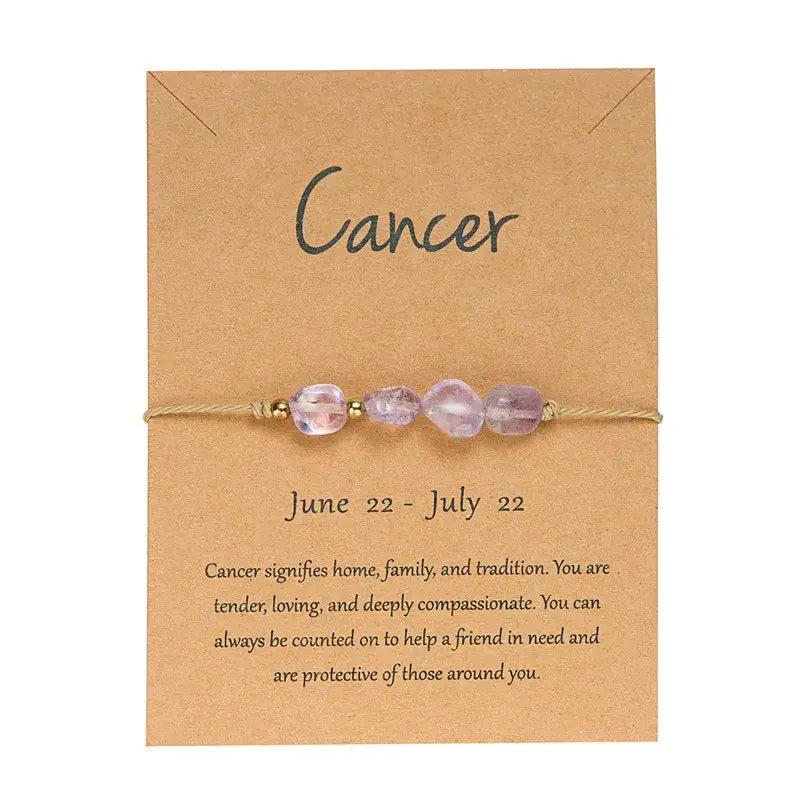 Handmade Zodiac Natural Stone Rope Bracelet