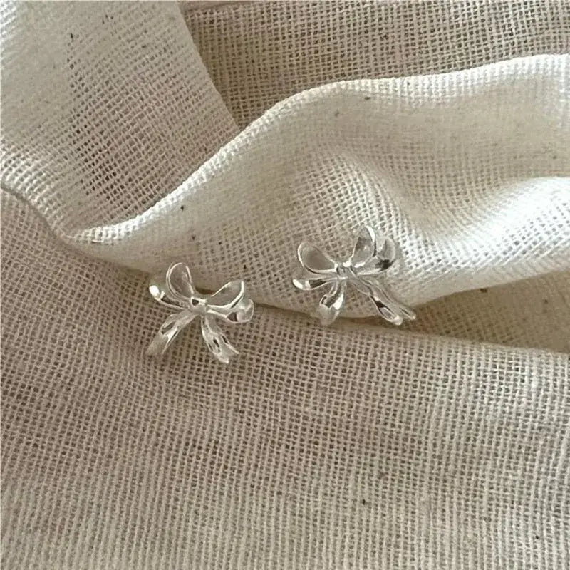 Sterling Silver Bow Earrings – Silver or Gold Jewelry