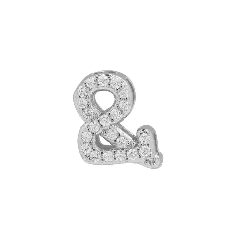 Rhinestone Mini Initial Letter Charms in Silver or Gold