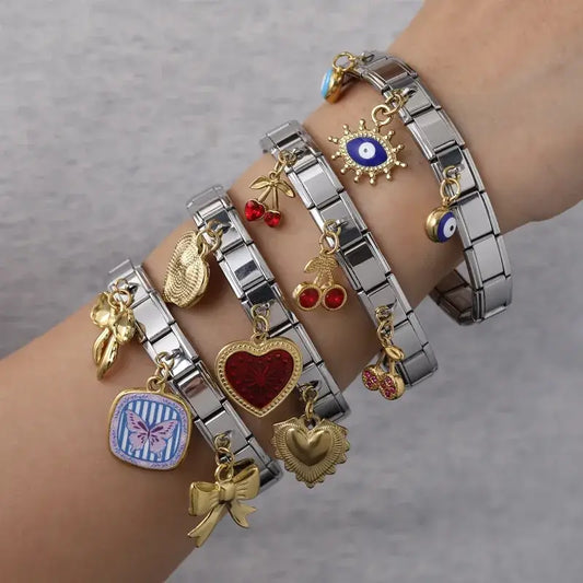 18K Gold Pendant Bracelet – Heart, Butterfly, or Knot Bow