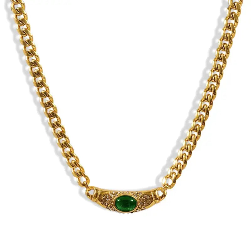 Retro Geometric Gold Pendant Necklace