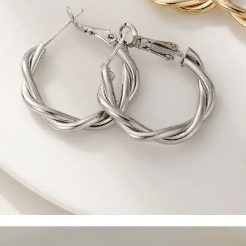 Simple Stainless Steel Gold or Silver Hoop Earrings
