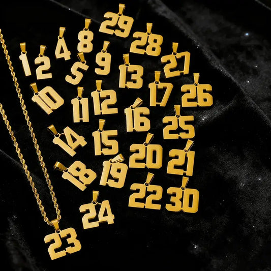 Sports Number Pendant Charm – Stainless Steel
