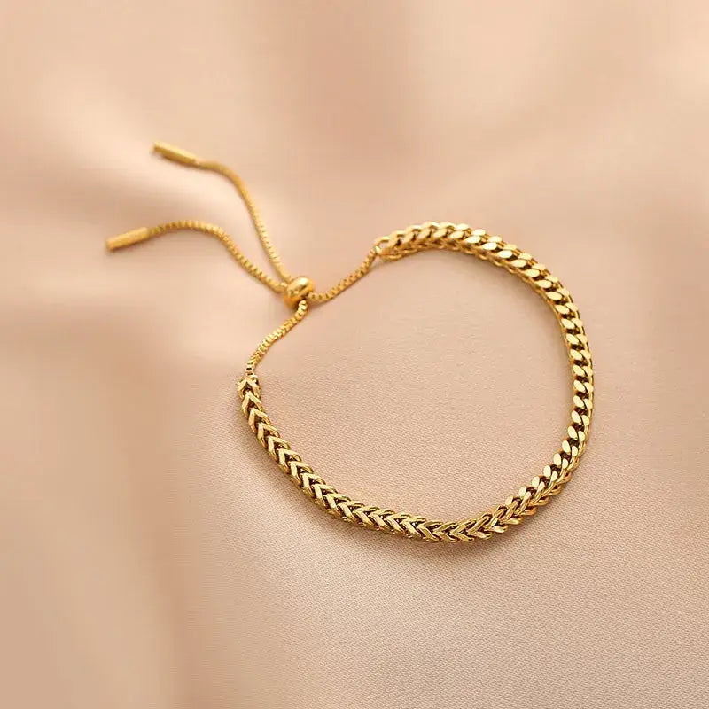 Gold Plated Titanium Steel Adjustable Bracelet