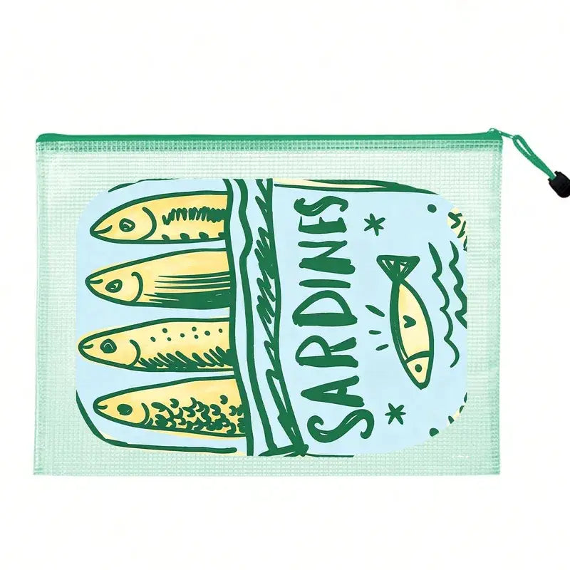 Colorful Sardine Print PVC Cosmetic Bag