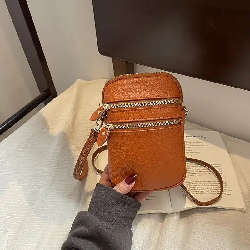 Cross Body Genuine Leather Small Tote Purse Handbag