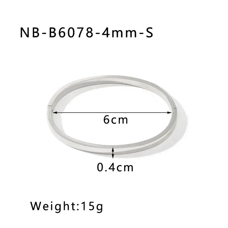 Silver Bangle Bracelets Stainless Steel Bracelet Silver