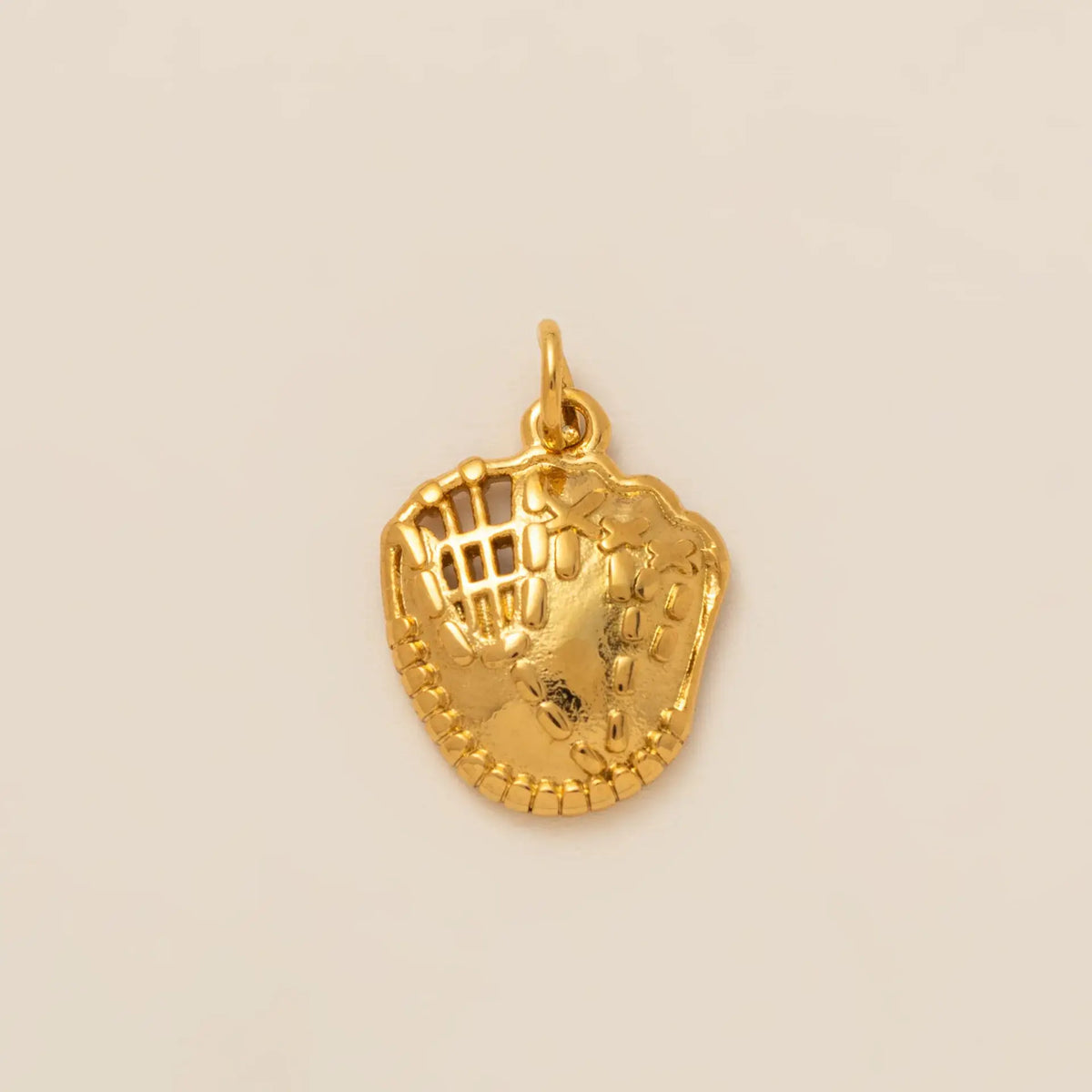 Baseball Charm 18 Gold Plated Stainless Steel Charm Bar