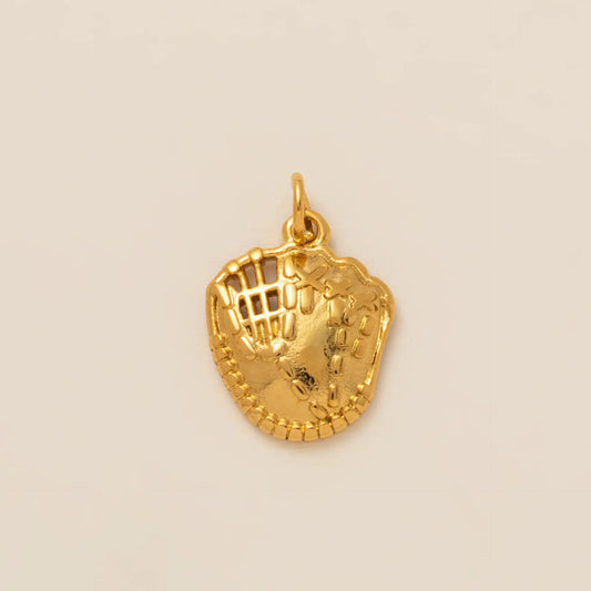 Baseball Charm 18 Gold Plated Stainless Steel Charm Bar