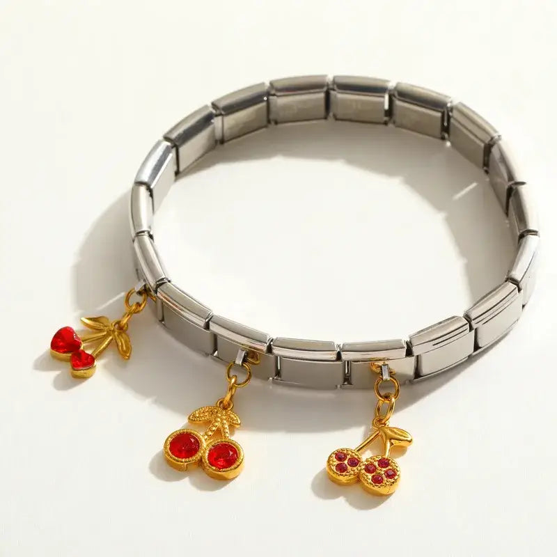 18K Gold Pendant Bracelet – Heart, Butterfly, or Knot Bow
