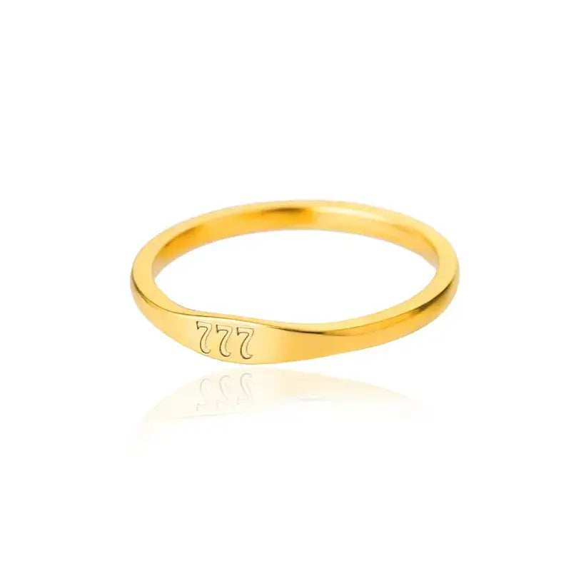 18K Gold Angel Number Ring Simple – Stainless Steel