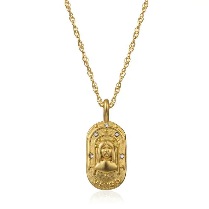 Gold Zodiac Constellation Pendant Necklace