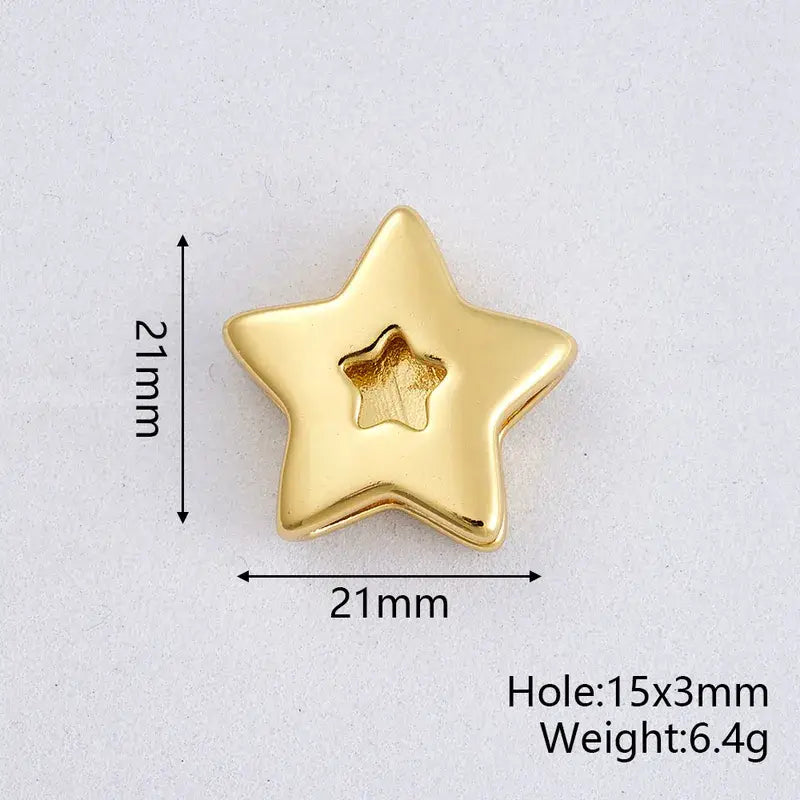 Chunky Bubble 18K Gold Bracelet Charms – Stainless Steel