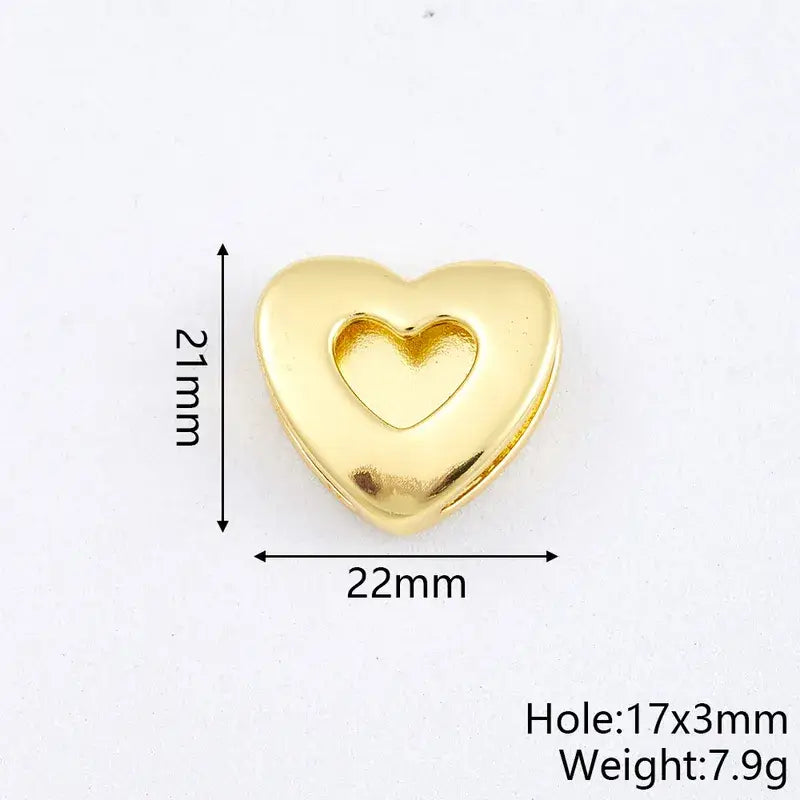 Chunky Bubble 18K Gold Bracelet Charms – Stainless Steel