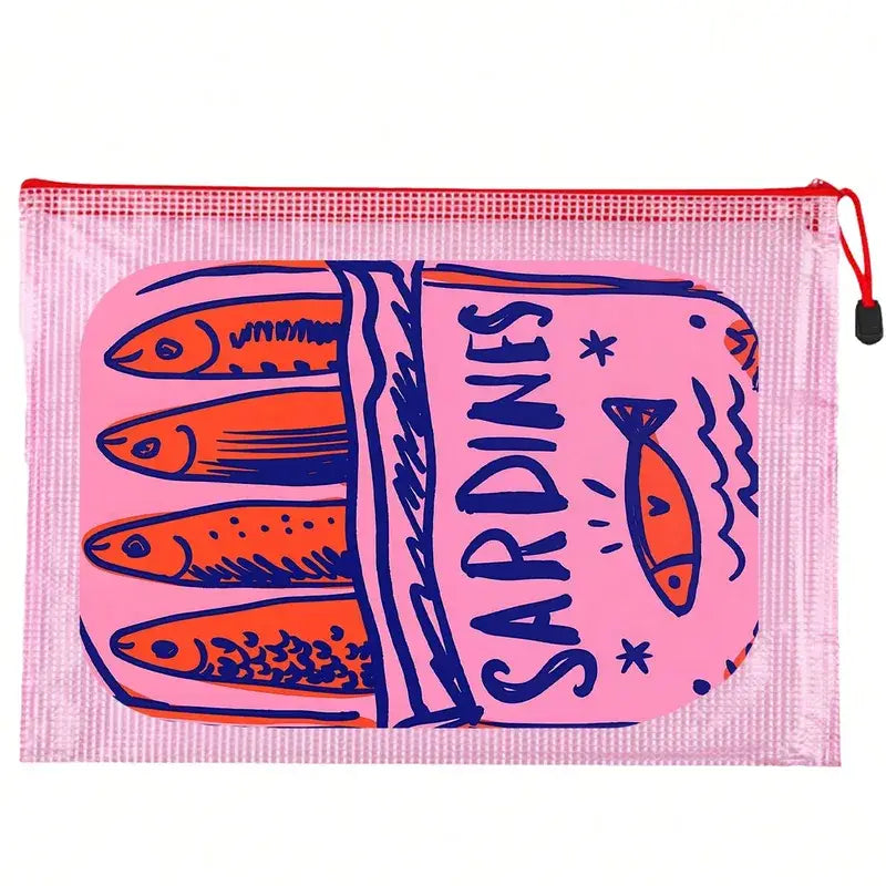 Colorful Sardine Print PVC Cosmetic Bag