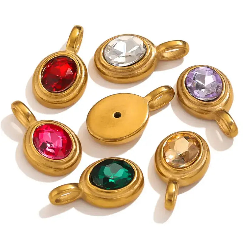18K Gold Plated Rhinestone Charm Jewelry – Pack of 5