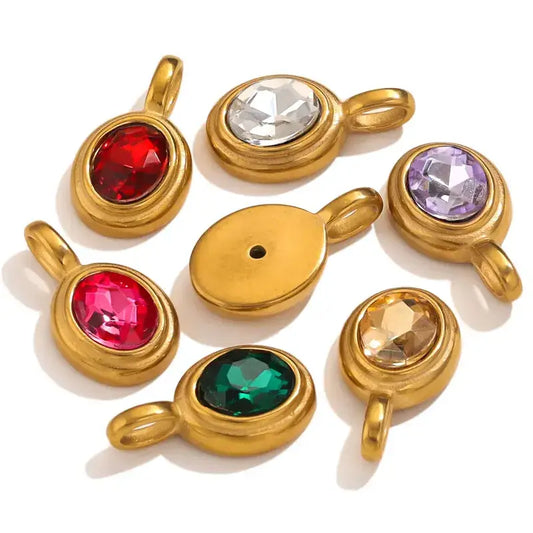 18K Gold Plated Rhinestone Charm Jewelry – Pack of 5