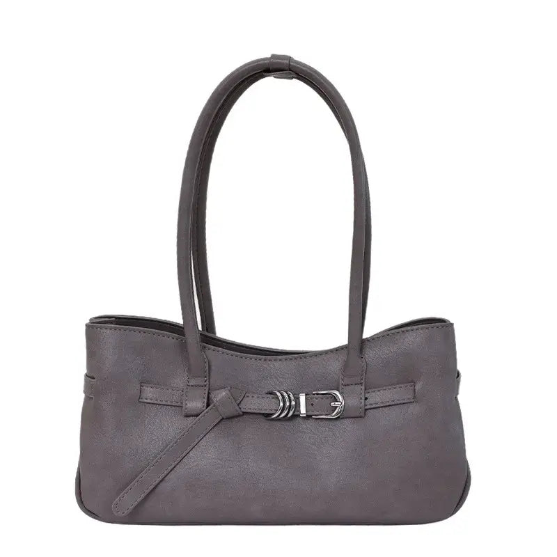 Y2K Buckle PU Leather Shoulder Bag – Multiple Colors