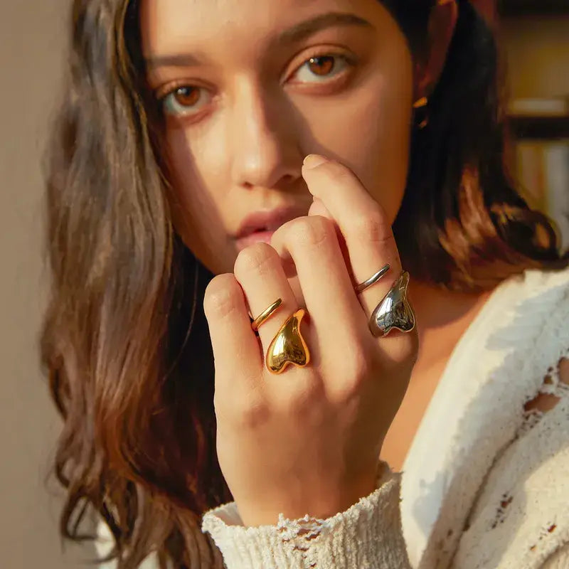 Chunky Wrap Around Heart Ring