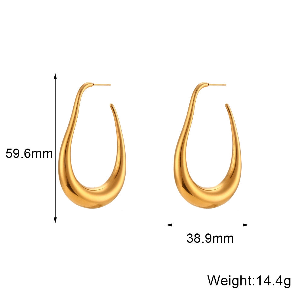 Geometric Hoop Earrings – 18K Gold Plated Stainless Steel