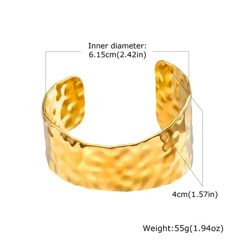 Chunky Gold Bangle Cuff Bracelet