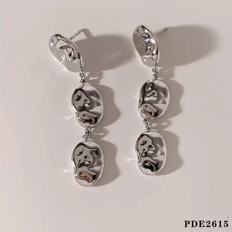 18K Plated Stainless Steel Drop Earrings in Silver or Gold