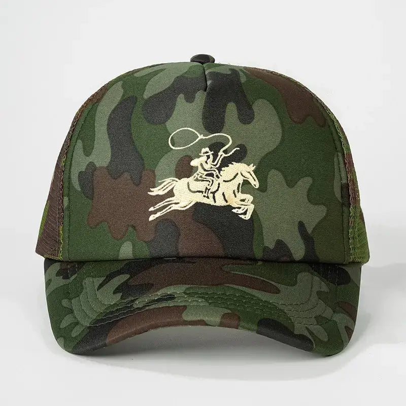 Embroidered Western Baseball Cap – Adjustable Trucker Hat
