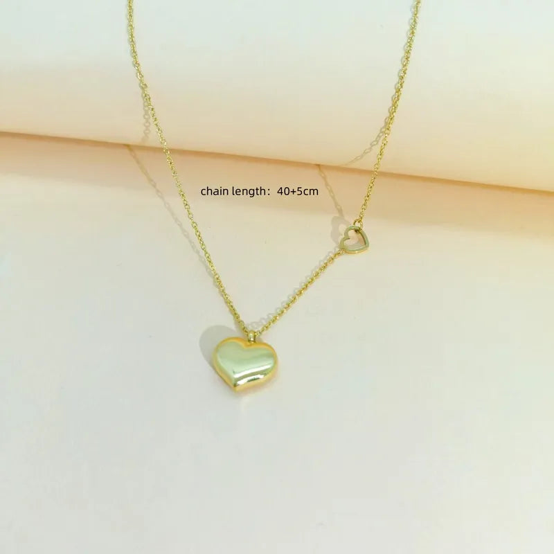 18K Gold PVD Heart Necklace – Non-Tarnish Stainless Steel