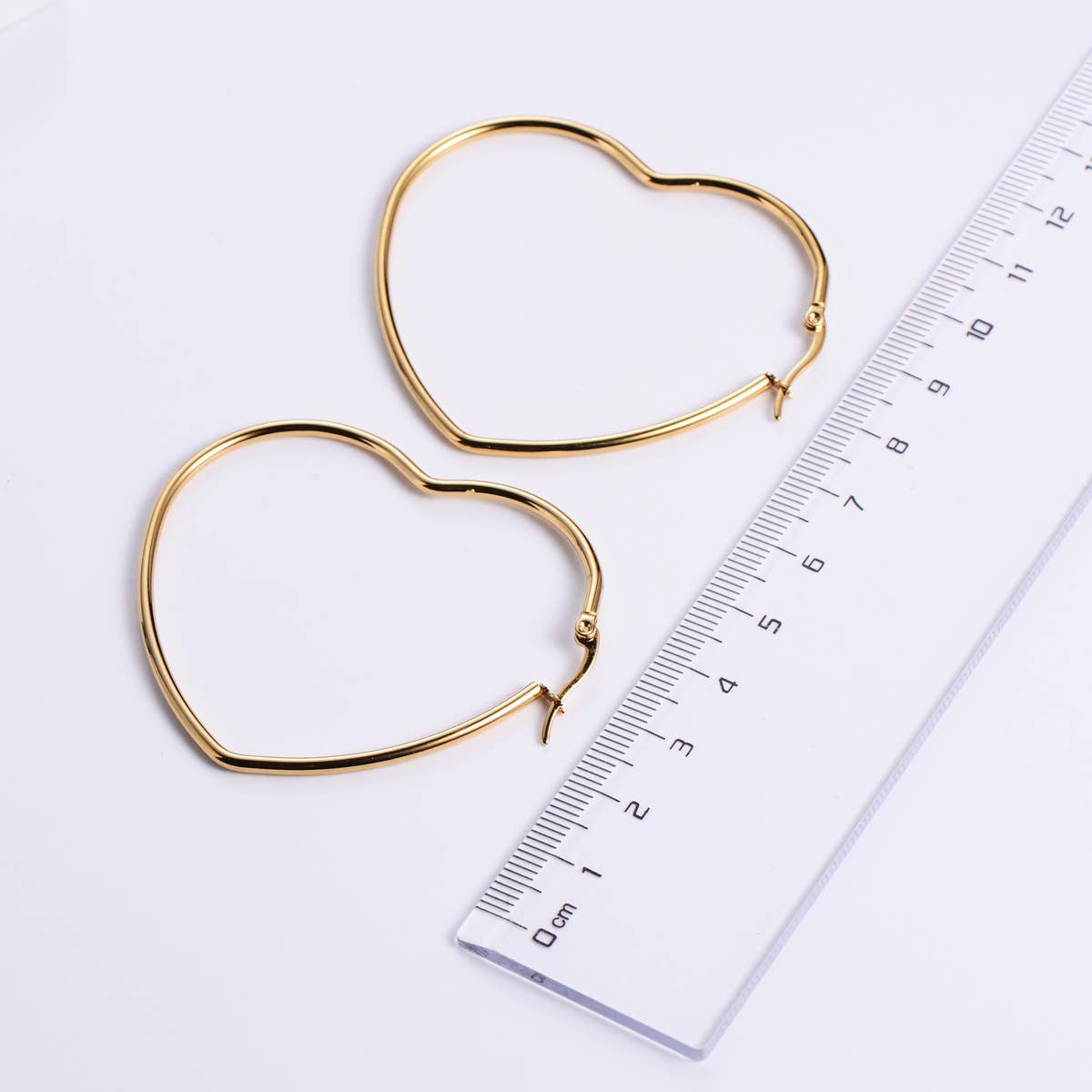 Heart Shape Titanium Steel Plating Hoop Earrings