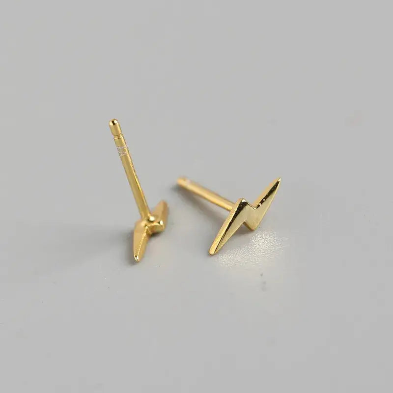 Lightning Stud Earrings, Sterling Silver