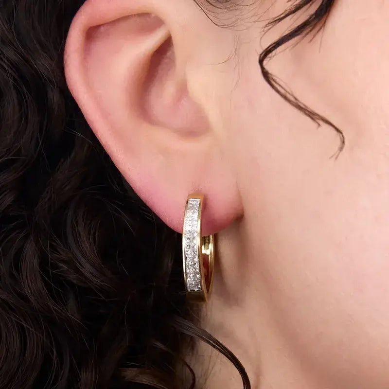 Geometric Zircon Earrings – KC Gold Plated